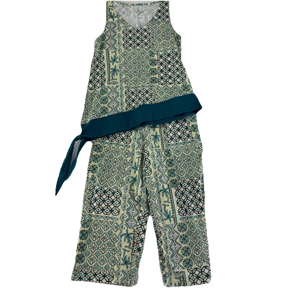 Cuddl Duds Flexwear Side Tie Tank and Cropped Pants 2 Piece Lounge Set XS
